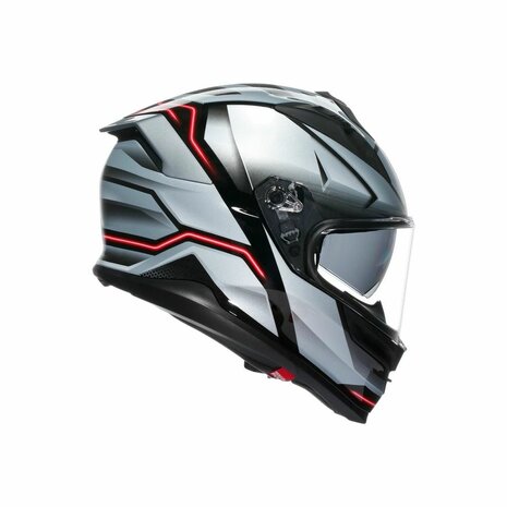 AGV K7 motorhelm Jaeger zwart zilver rood