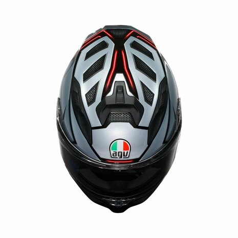 AGV K7 motorhelm Jaeger zwart zilver rood