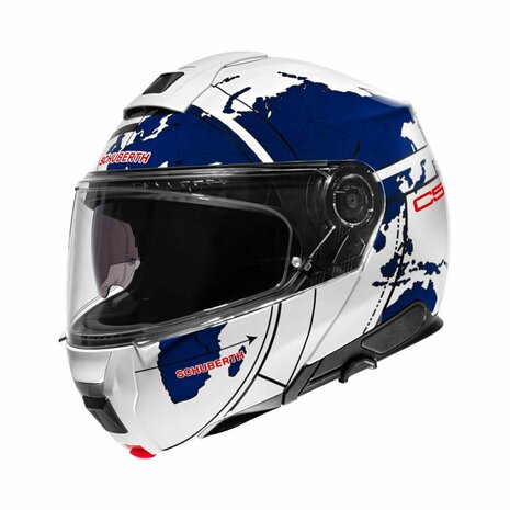 Schuberth C5 Systeemhelm - Globe - glans wit blauw