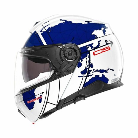 Schuberth C5 Systeemhelm - Globe - glans wit blauw