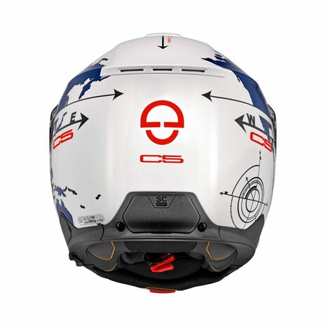 Schuberth C5 Systeemhelm - Globe - glans wit blauw