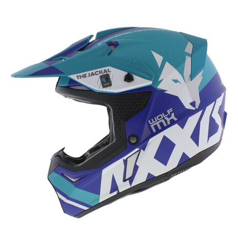 Axxis Wolf crosshelm Jackal mat blauw
