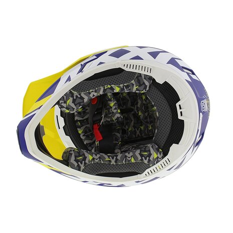Axxis Wolf crosshelm Jackal mat geel blauw - Maat L