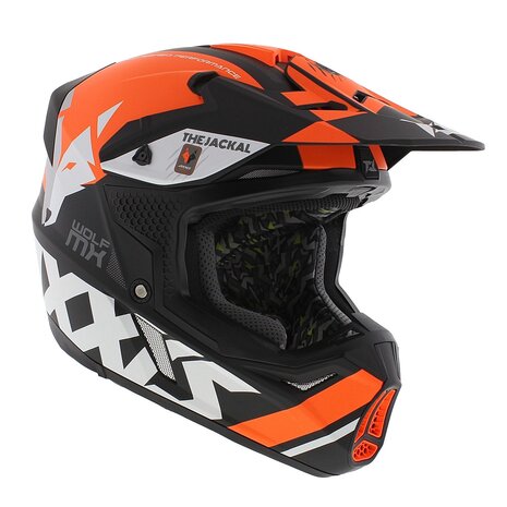 Axxis Wolf crosshelm Jackal mat oranje zwart