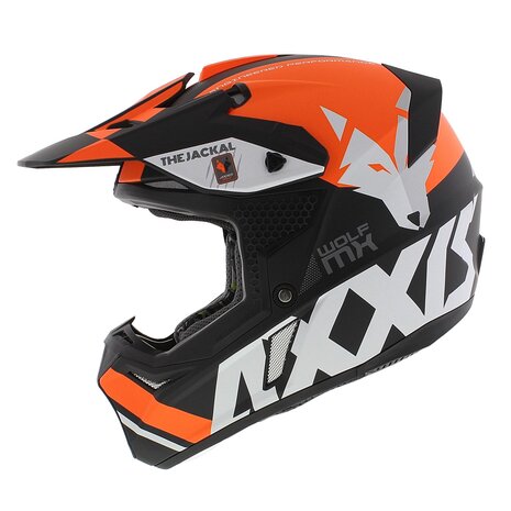 Axxis Wolf crosshelm Jackal mat oranje zwart
