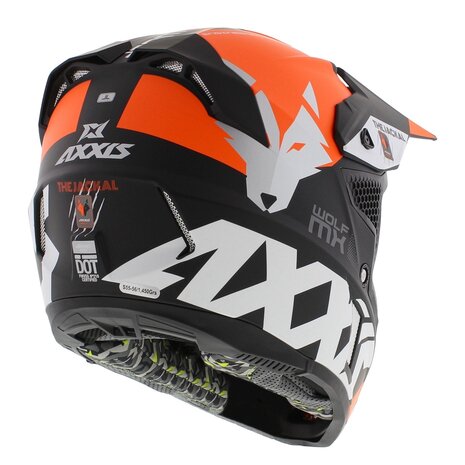 Axxis Wolf crosshelm Jackal mat oranje zwart