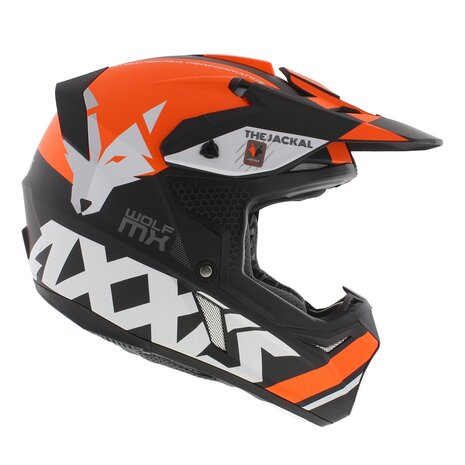 Axxis Wolf crosshelm Jackal mat oranje zwart
