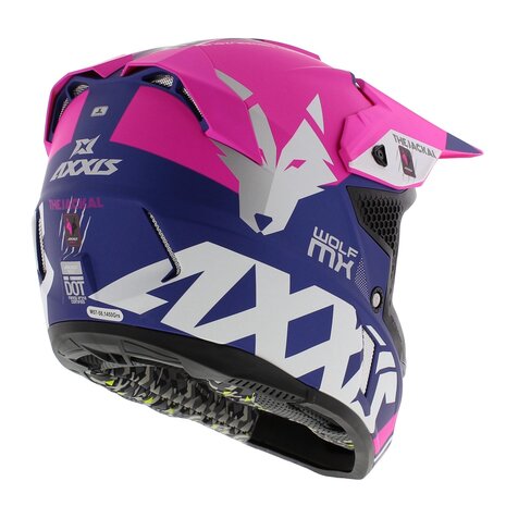 Axxis Wolf crosshelm Jackal mat roze blauw