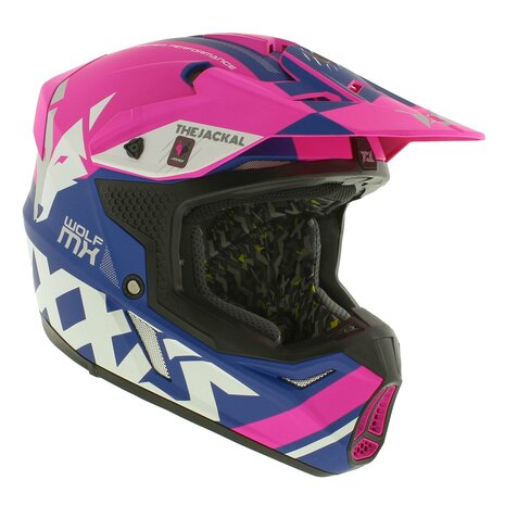 Axxis Wolf crosshelm Jackal mat roze blauw