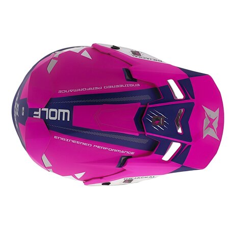 Axxis Wolf crosshelm Jackal mat roze blauw