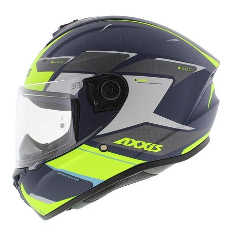 Axxis Draken S helm Sunray mat blauw geel grijs