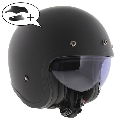 LS2 OF599 Spitfire II helm mat zwart special edition inclusief klep