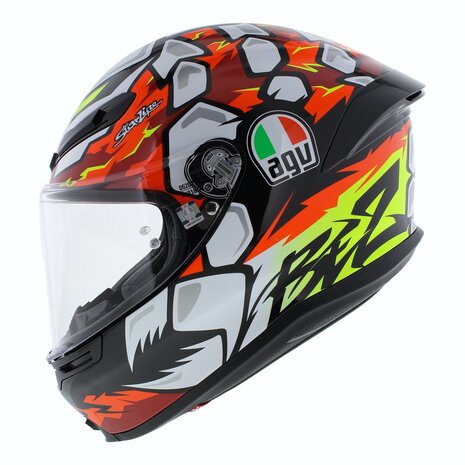 AGV K6 S Bezzecchi 2024 Motorhelm zwart rood wit geel