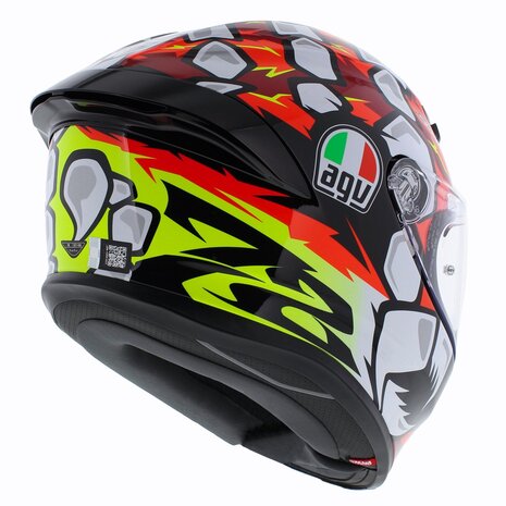AGV K6 S Bezzecchi 2024 Motorhelm zwart rood wit geel