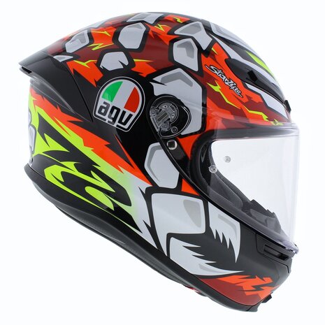 AGV K6 S Bezzecchi 2024 Motorhelm zwart rood wit geel