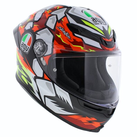 AGV K6 S Bezzecchi 2024 Motorhelm zwart rood wit geel