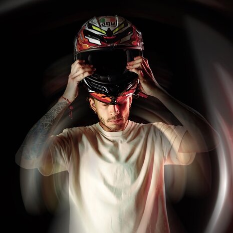 AGV K6 S Bezzecchi 2024 Motorhelm zwart rood wit geel