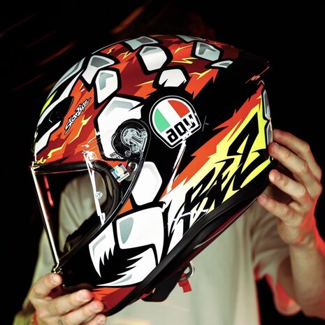 AGV K6 S Bezzecchi 2024 Motorhelm zwart rood wit geel
