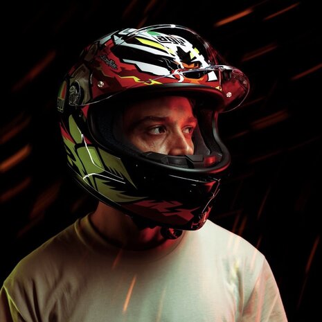 AGV K6 S Bezzecchi 2024 Motorhelm zwart rood wit geel