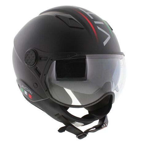Vito jet helm Lavori mat zwart fashion