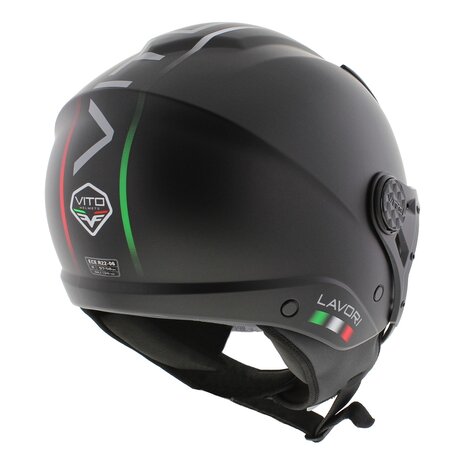 Vito jet helm Lavori mat zwart fashion