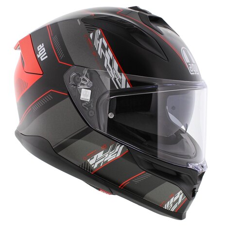 AGV K7 motorhelm Kyber mat zwart grijs rood
