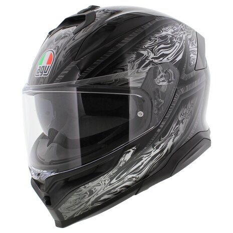 AGV K7 motorhelm Damascus glans zwart zilver