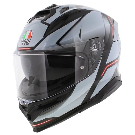 AGV K7 motorhelm Jaeger glans zwart zilver rood