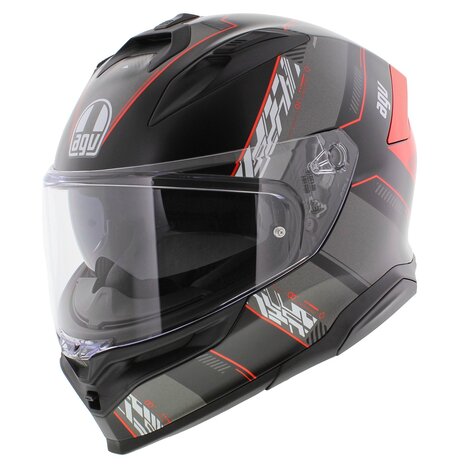AGV K7 motorhelm Kyber mat zwart grijs rood