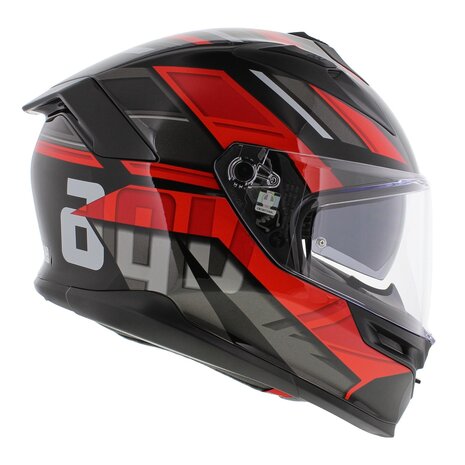 AGV K7 motorhelm Taurax glans zwart rood