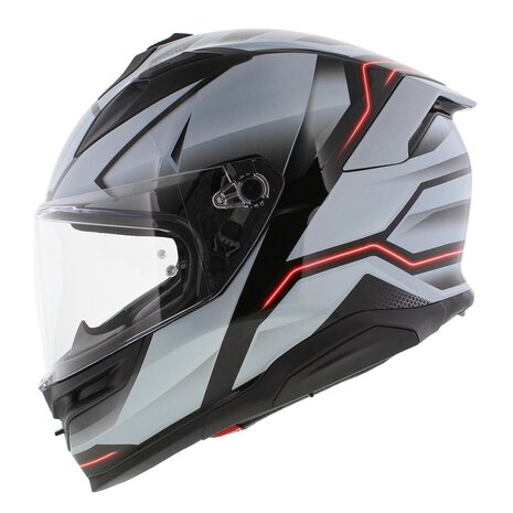AGV K7 motorhelm Jaeger glans zwart zilver rood