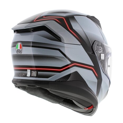 AGV K7 motorhelm Jaeger glans zwart zilver rood