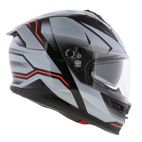 AGV K7 motorhelm Jaeger glans zwart zilver rood