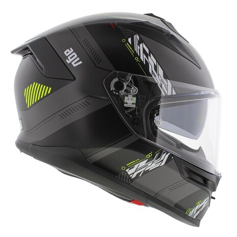 AGV K7 motorhelm Kyber mat zwart grijs fluo geel