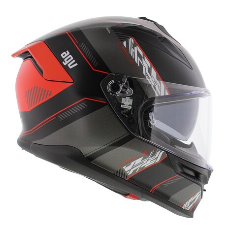 AGV K7 motorhelm Kyber mat zwart grijs rood
