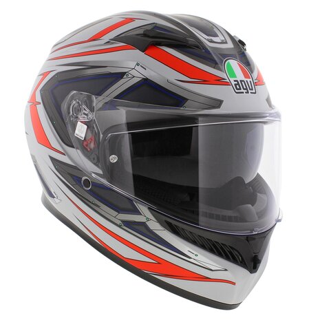 AGV K3 motorhelm Space mat wit blauw rood