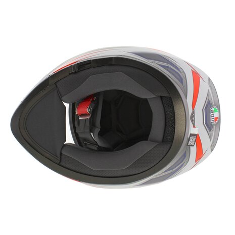 AGV K3 motorhelm Space mat wit blauw rood