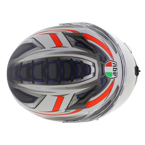 AGV K3 motorhelm Space mat wit blauw rood