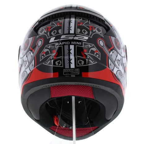 Kinderhelm LS2 FF353 Rapid mini Voodoo glans zwart rood - Kinder S