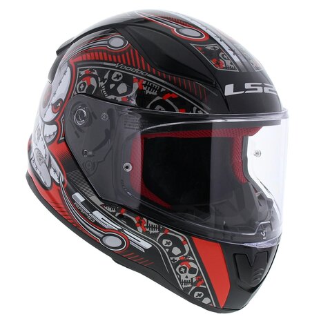 Kinderhelm LS2 FF353 Rapid mini Voodoo glans zwart rood - Kinder S