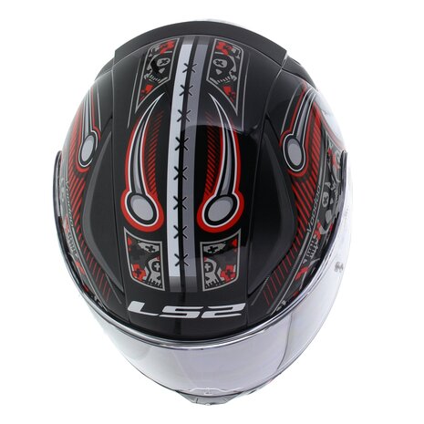 Kinderhelm LS2 FF353 Rapid mini Voodoo glans zwart rood - Kinder S