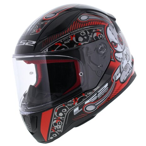 Kinderhelm LS2 FF353 Rapid mini Voodoo glans zwart rood - Kinder S