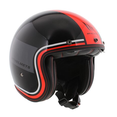 MT Jethelm Le Mans II SV S Tant glans zwart rood