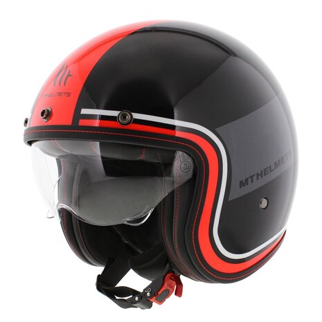 MT Jethelm Le Mans II SV S Tant glans zwart rood