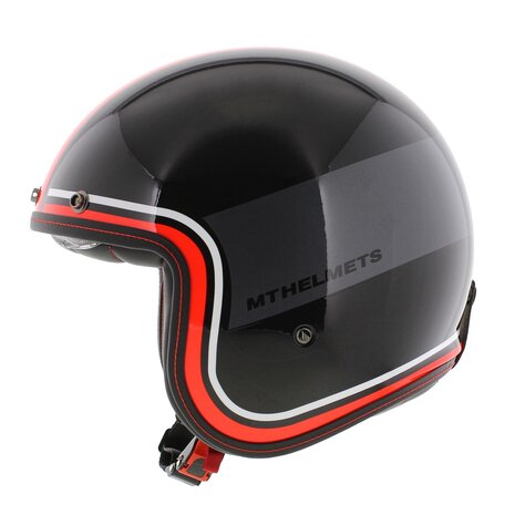 MT Jethelm Le Mans II SV S Tant glans zwart rood