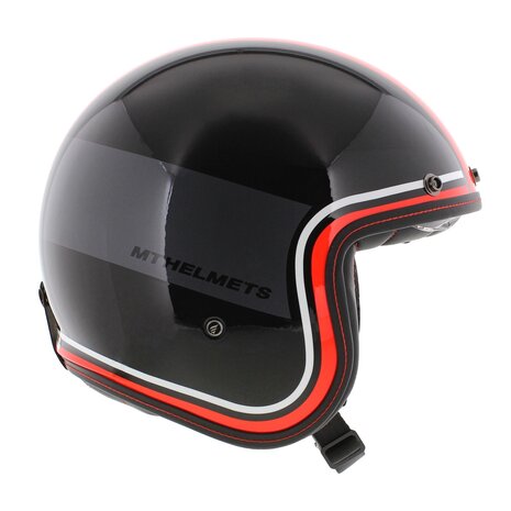 MT Jethelm Le Mans II SV S Tant glans zwart rood