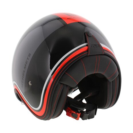 MT Jethelm Le Mans II SV S Tant glans zwart rood