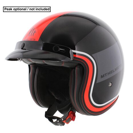 MT Jethelm Le Mans II SV S Tant glans zwart rood