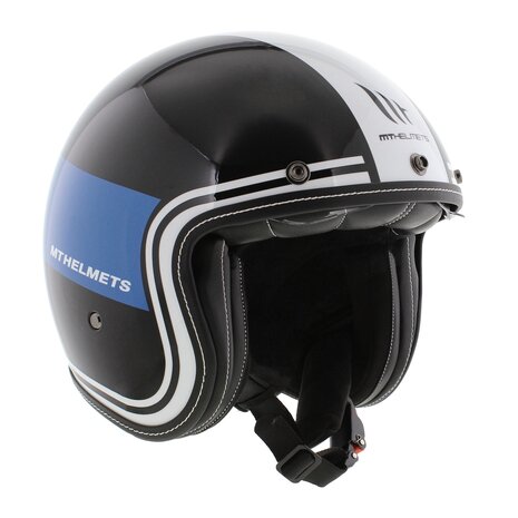 MT Jethelm Le Mans II SV S Tant glans zwart blauw