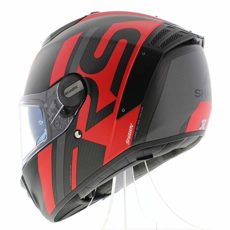 Shark Spartan RS carbon Shawn motorhelm mat zwart rood XXL